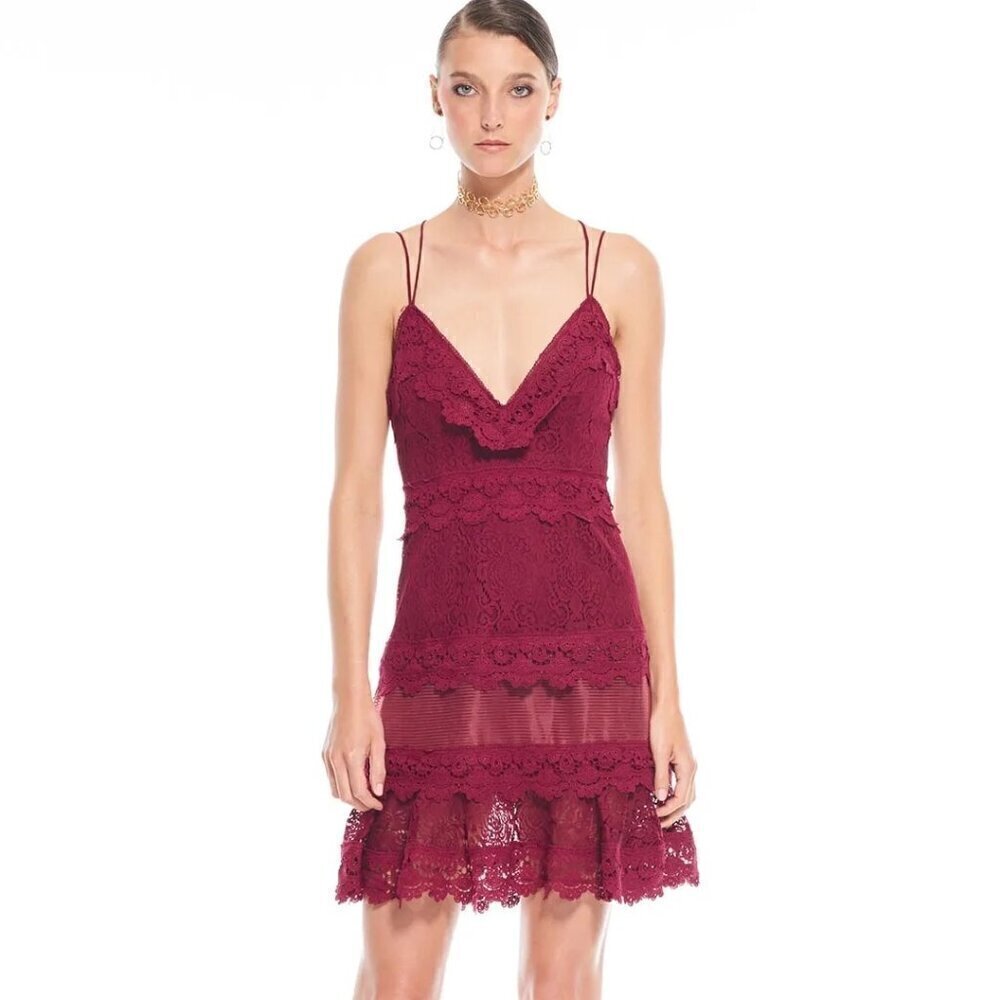 Talulah Dress Large Deep Red Wine Cocktail